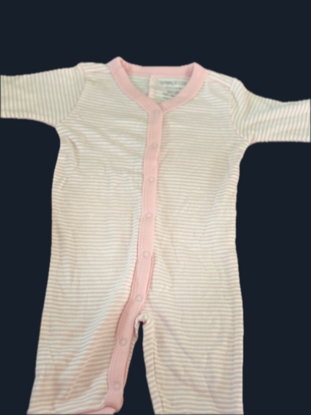 & Other Stories Pink and White Striped Baby One-Piece